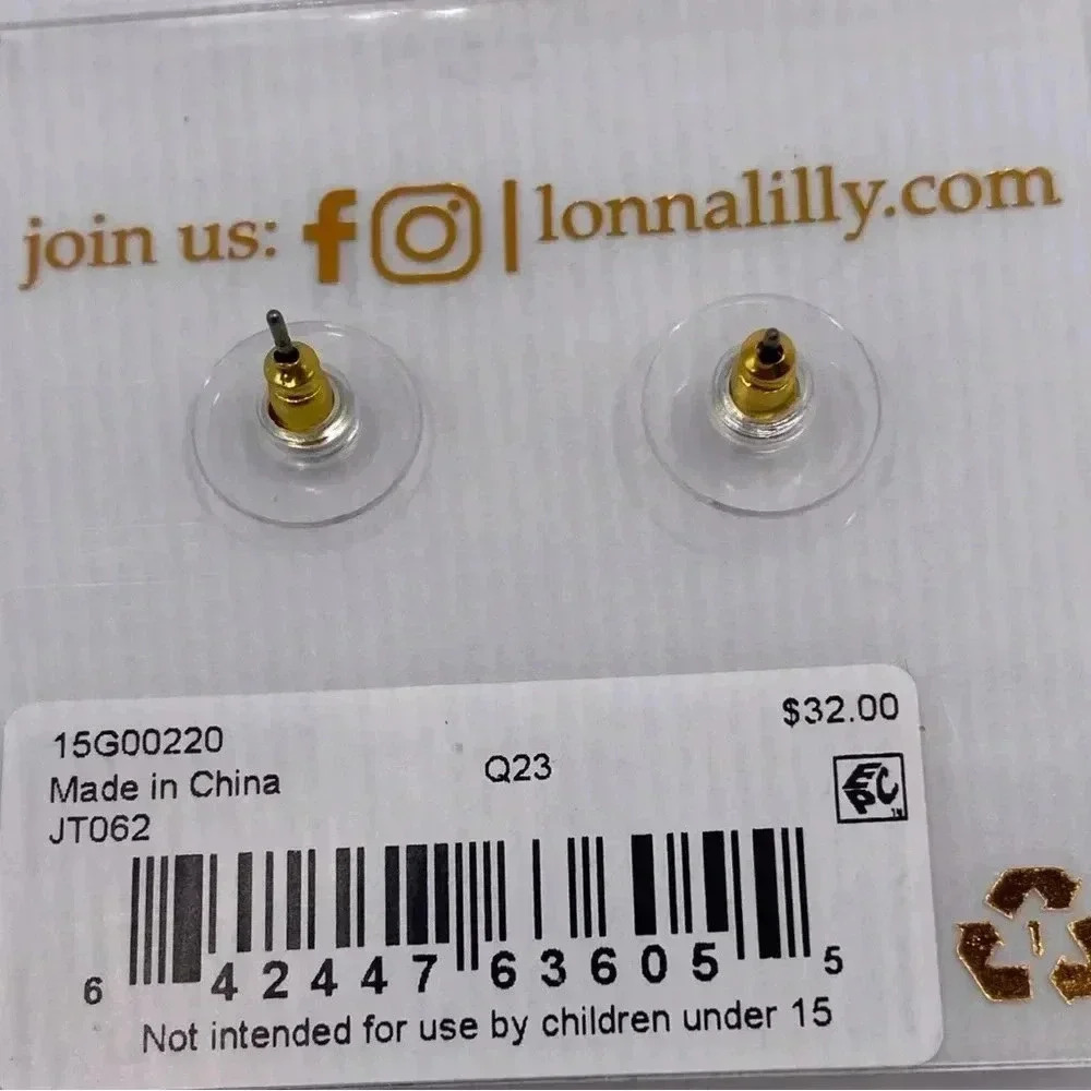 LONNA & LILLY Gold Tone Crystal White Flower Triple Drop Earrings New - Picture 4 of 6